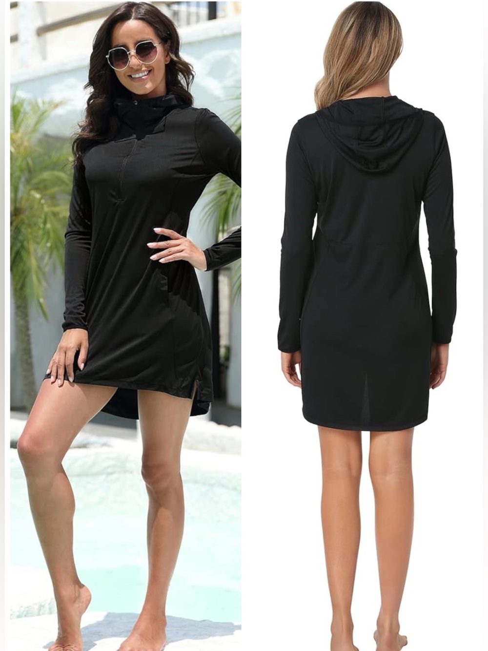 HDE UPF Sun Protection Hoodie Dress
